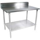 John Boos 14 Gauge Stainless Steel Work Table with Galvanized Base and Adjustable Shelf, 108 x 24 inch.