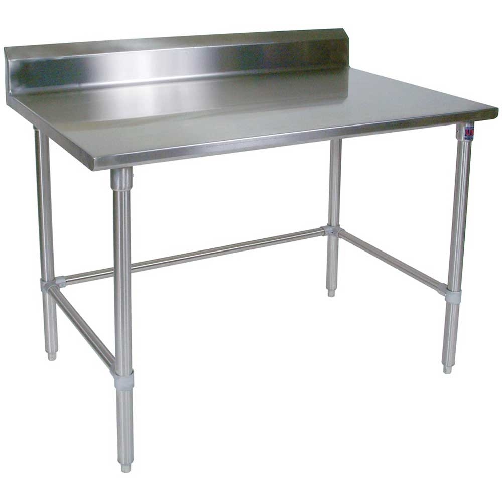 John Boos 14 Gauge Stainless Steel Base Work Table with Adjustable Bracing, 108 x 24 inch.