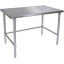 John Boos 16 Gauge Stainless Steel Flat Top Work Table with Adjustable Base and Bracing, 108 x 24 inch.