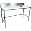John Boos Poly 1000 Top Stainless Steel Trimming Table with 6 inch High Boxed Non Removable Rear Riser, 108 x 24 x 3/4 inch.
