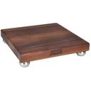 John Boos Blended Walnut Non Reversible Board with Stainless Steel Bun Feet, 12 x 12 x 1 1/2 inch.