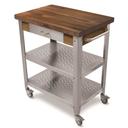 John Boos Walnut Top Cucina Elegante Cart with Shelf, 30.75 x 20 inch.
