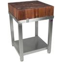 John Boos Cucina Laforza Cream Finish American Black Walnut Top Butcher Block, 24 x 24 x 6 inch.