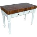 John Boos Black Base Rustica Walnut End Grain Top Table, 30 x 24 x 4 inch.