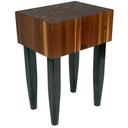 John Boos Cream Finish Black Walnut Butcher Block with Black Legs, 24 x 18 x 10 inch.