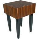 John Boos Cream Finish Black Walnut Butcher Block with Black Legs, 24 x 24 x 10 inch.
