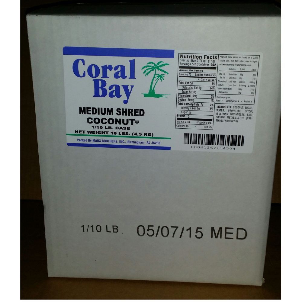 Coral Bay Coconut Medium Shredded, 2 Pound -- 5 Per Case