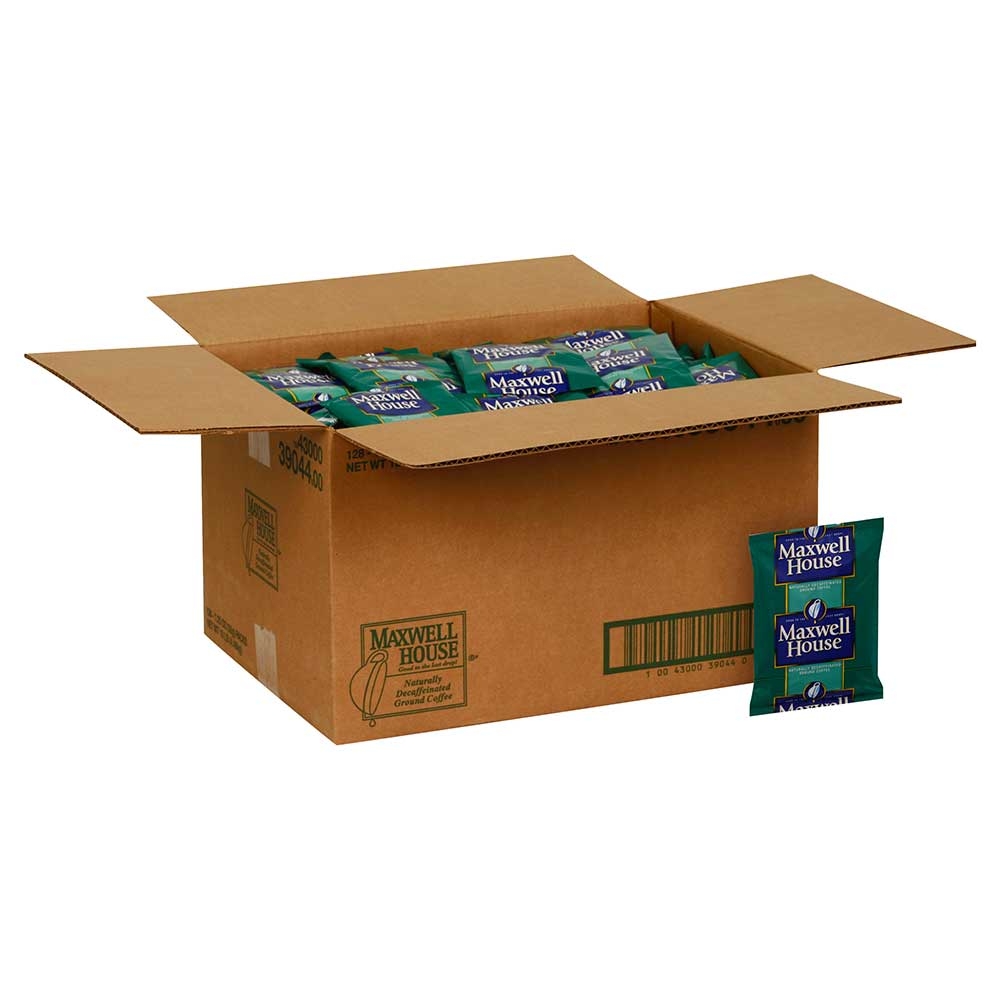 Maxwell House Decaffeinated Super High Yield Coffee - 1.25 oz. fractional pack, 128 packs per case