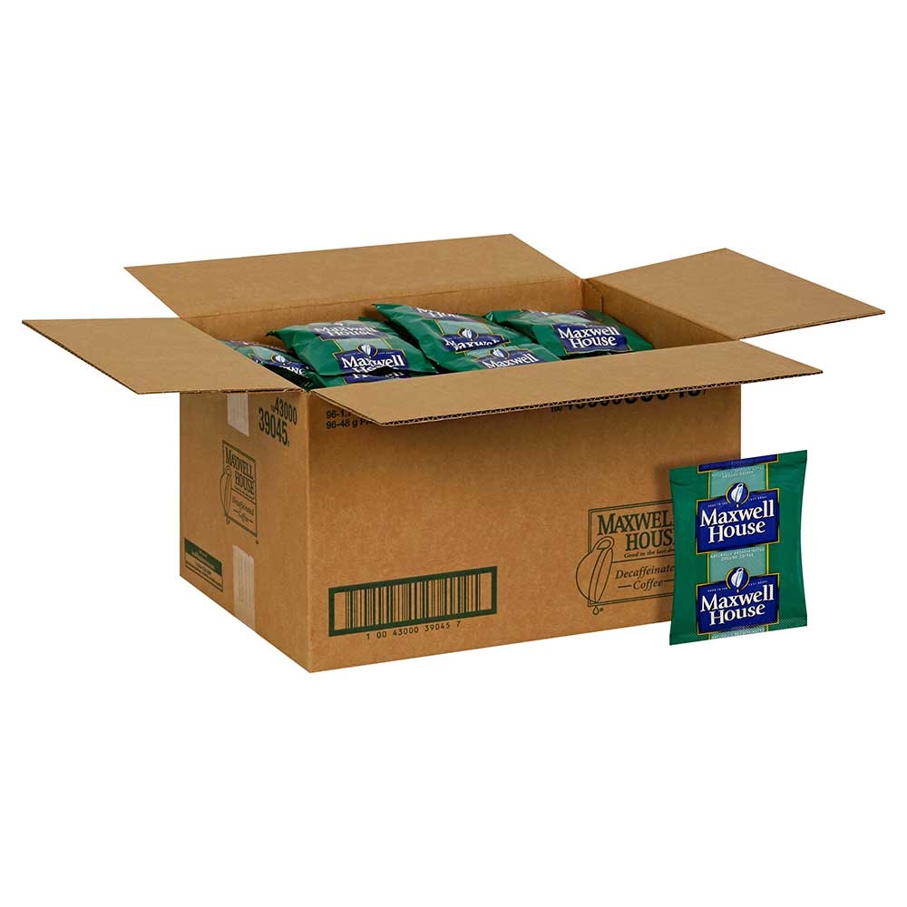 Maxwell House Decaffeinated Super High Yield Coffee - 1.7 oz. fractional pack, 96 packs per case