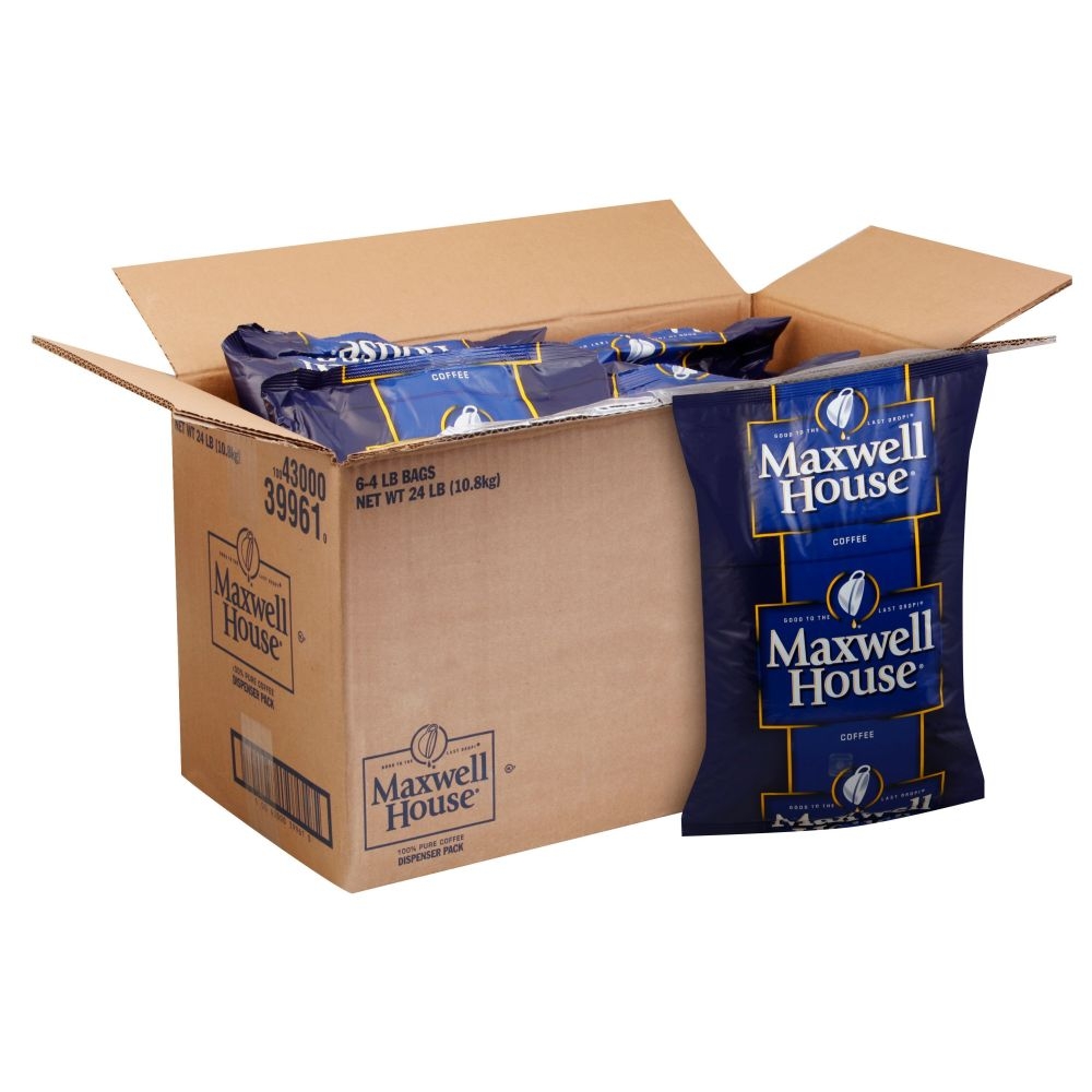 Maxwell House Dispenser Pack Ground Coffee - 4 lb. bag, 6 bags per case