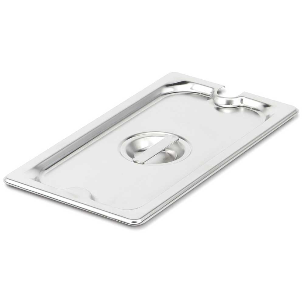 Vollrath Slotted 1/4 Size Cover for Super Pan 3 Stainless Steel Pans.