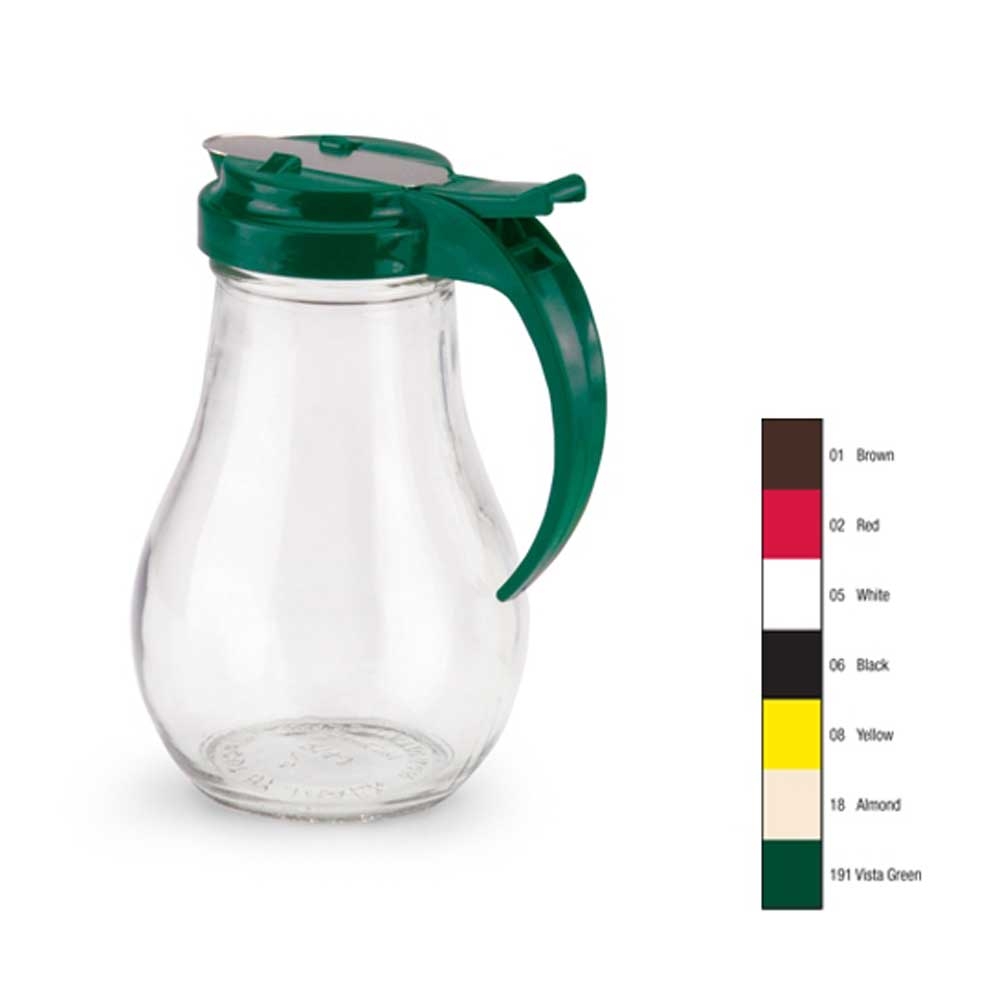 Vollrath Glass Jar Red Top Syrup Server -- 12 per case.