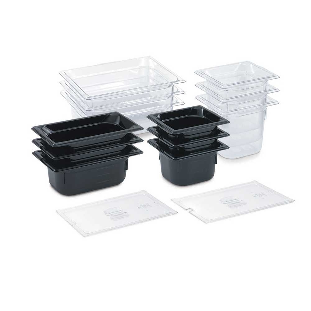 Vollrath Super Pan 100 mm Sixth Size Clear Plastic Pan -- 6 per case.