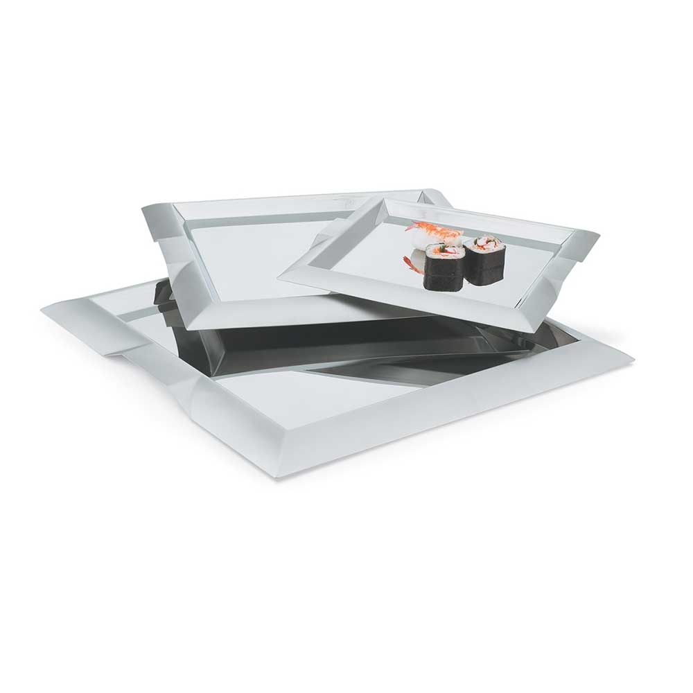 Vollrath Medium Square Stainless Steel Serving Tray, 15.75 x 15.75 inch -- 3 per case.