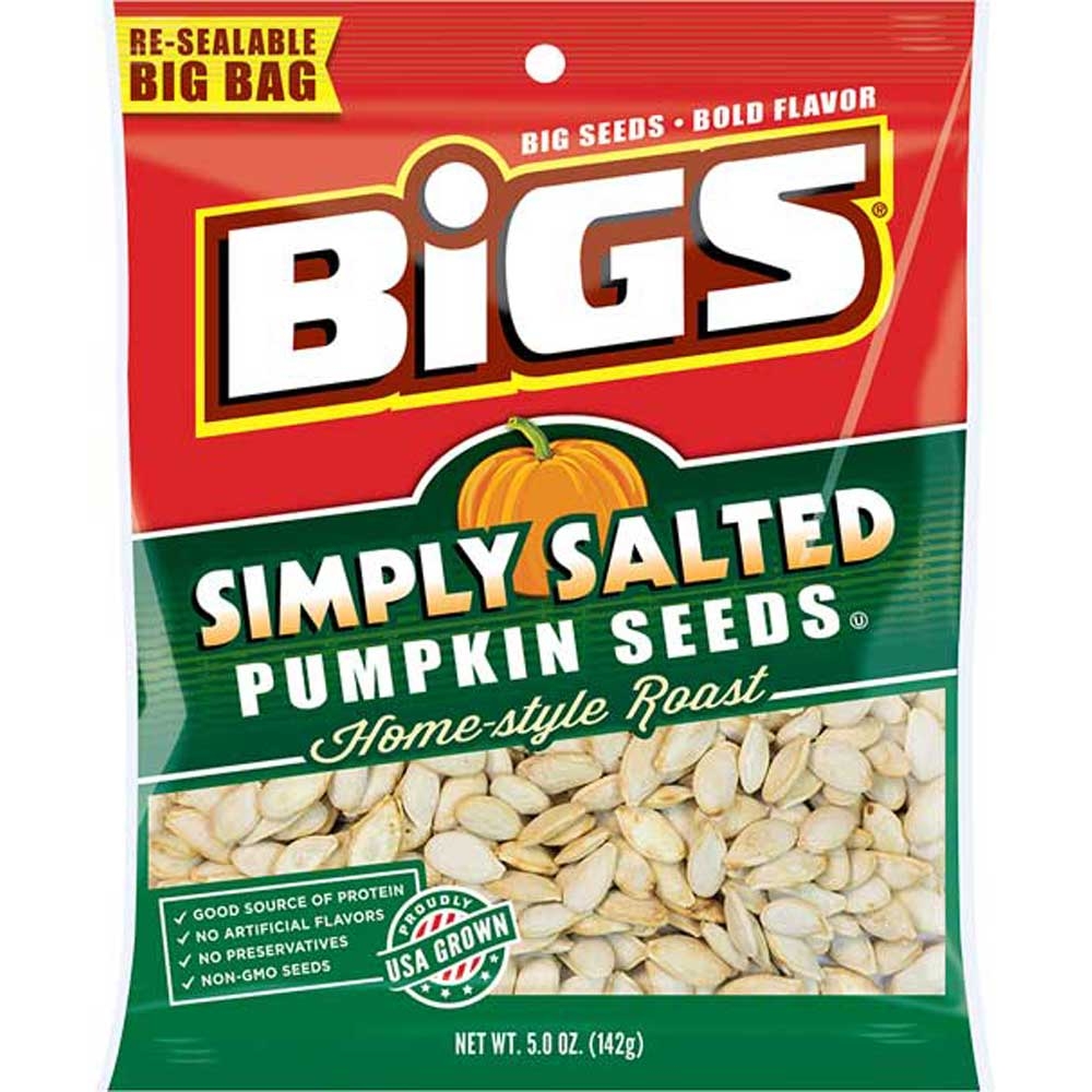 Bigs Lightly Salted Pumpkin Seeds, 5 Ounce -- 12 per case.