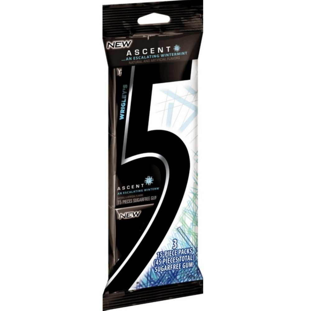 5 Ascent Wintermint Sugar Free Gum -- 20 per case.