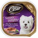 Cesar Canine Cuisine Savory Delights Filet Mignon Flavor with Bacon and Potato in Meaty Juices Dog Food, 3.5 Ounce -- 24 per case.