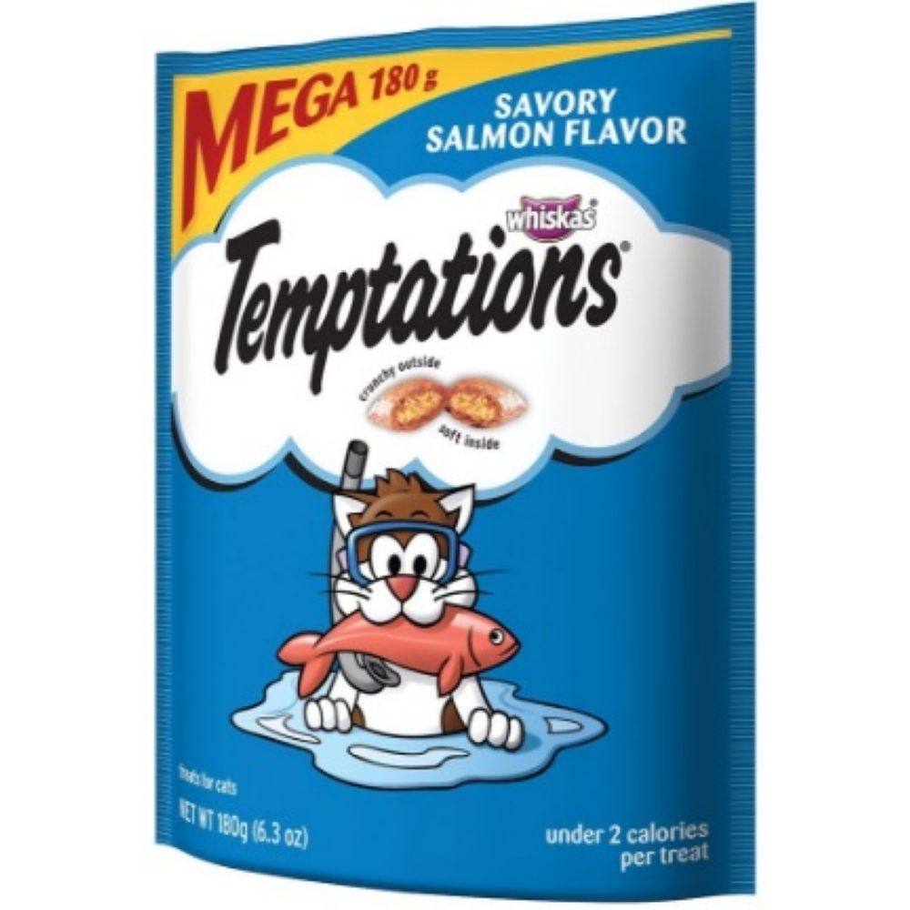 Temptations Classic Savory Salmon Flavor Cat Treats, 6.3 Ounce -- 10 per case.
