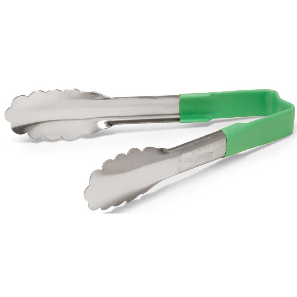 Vollrath One Piece Color Coded Kool Touch Green Utility Tong, 6 inch -- 12 per case.