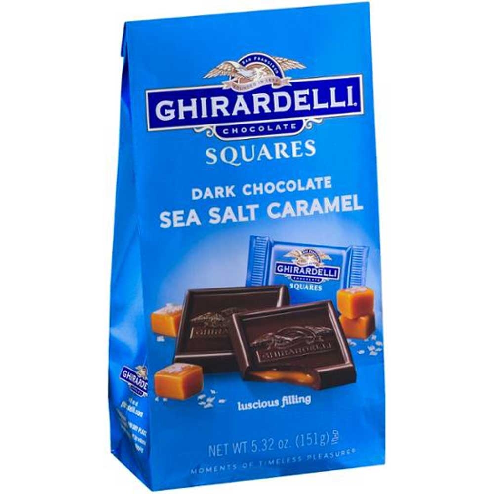 Ghirardelli Dark Chocolate Sea Salt Caramel Squares, 5.32 Ounce -- 6 per case.