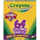 Crayola Colored Pencils - 64 per pack -- 12 packs per case.