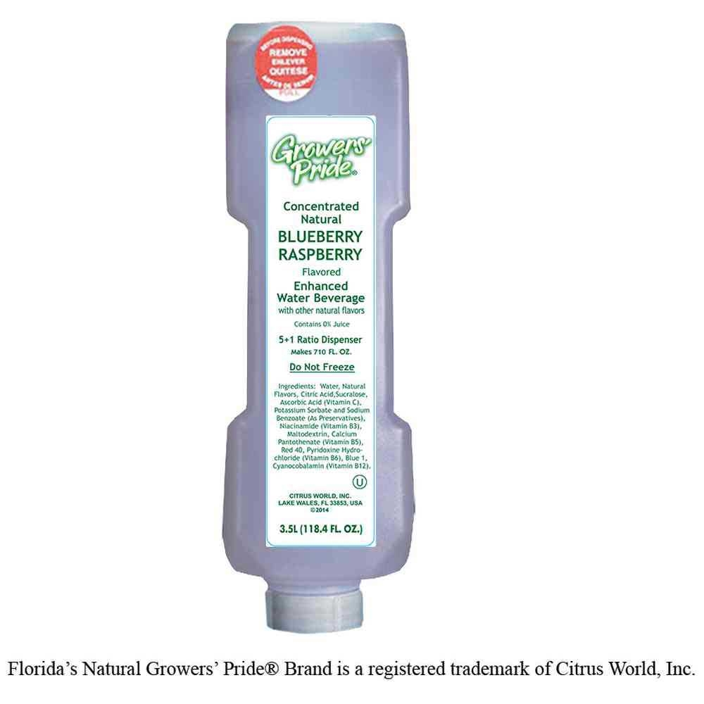 Floridas Natural Growers Pride Blueberry Raspberry Flavored Water, 3.5 Liter -- 3 per case.