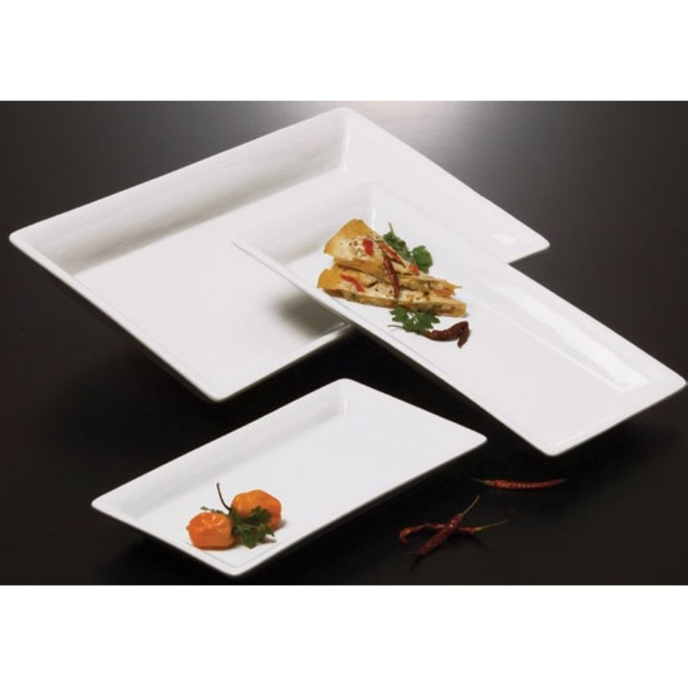 American Metalcraft Rectangular Ceramic Platter, 21 x 13 inch.