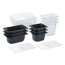 Vollrath Super Pan Fourth Size Black 65mm Low Temperature Plastic Pan, 2.5 inch -- 6 per case.