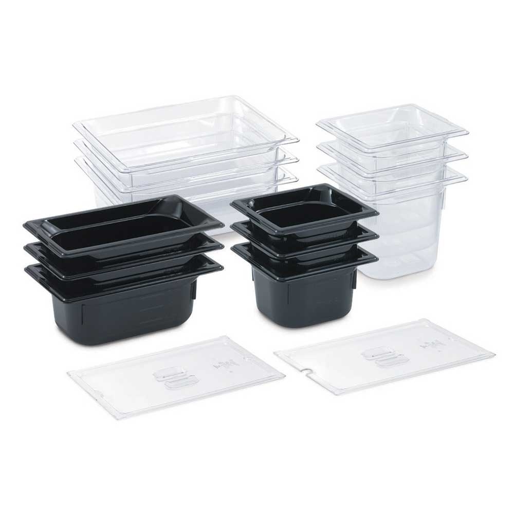Vollrath Super Pan Fourth Size Black 65mm Low Temperature Plastic Pan, 2.5 inch -- 6 per case.