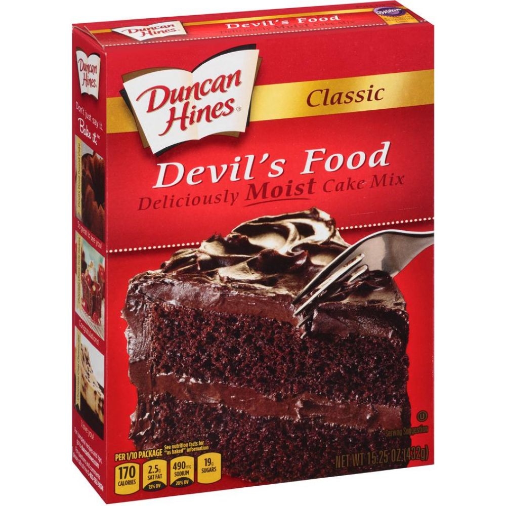 Duncan Hines Classic Devils Food Cake Mix, 15.25 Ounce -- 12 per case.
