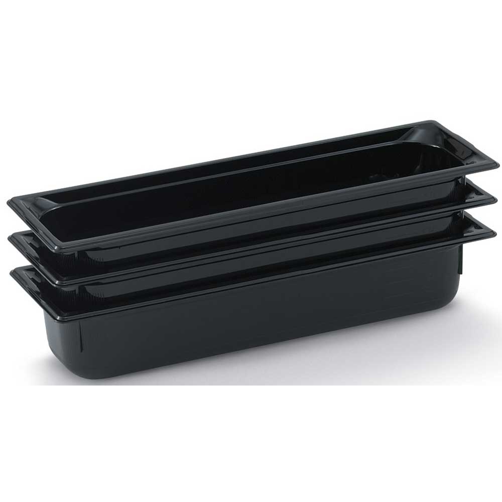 Vollrath Super Pan Black Low Temperature Half Size Plastic Pan, 2.5 inch -- 6 per case.