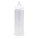 Traex Wide Mouth Close Cap Clear Squeeze Bottle Dispenser, 24 Ounce -- 12 per case.