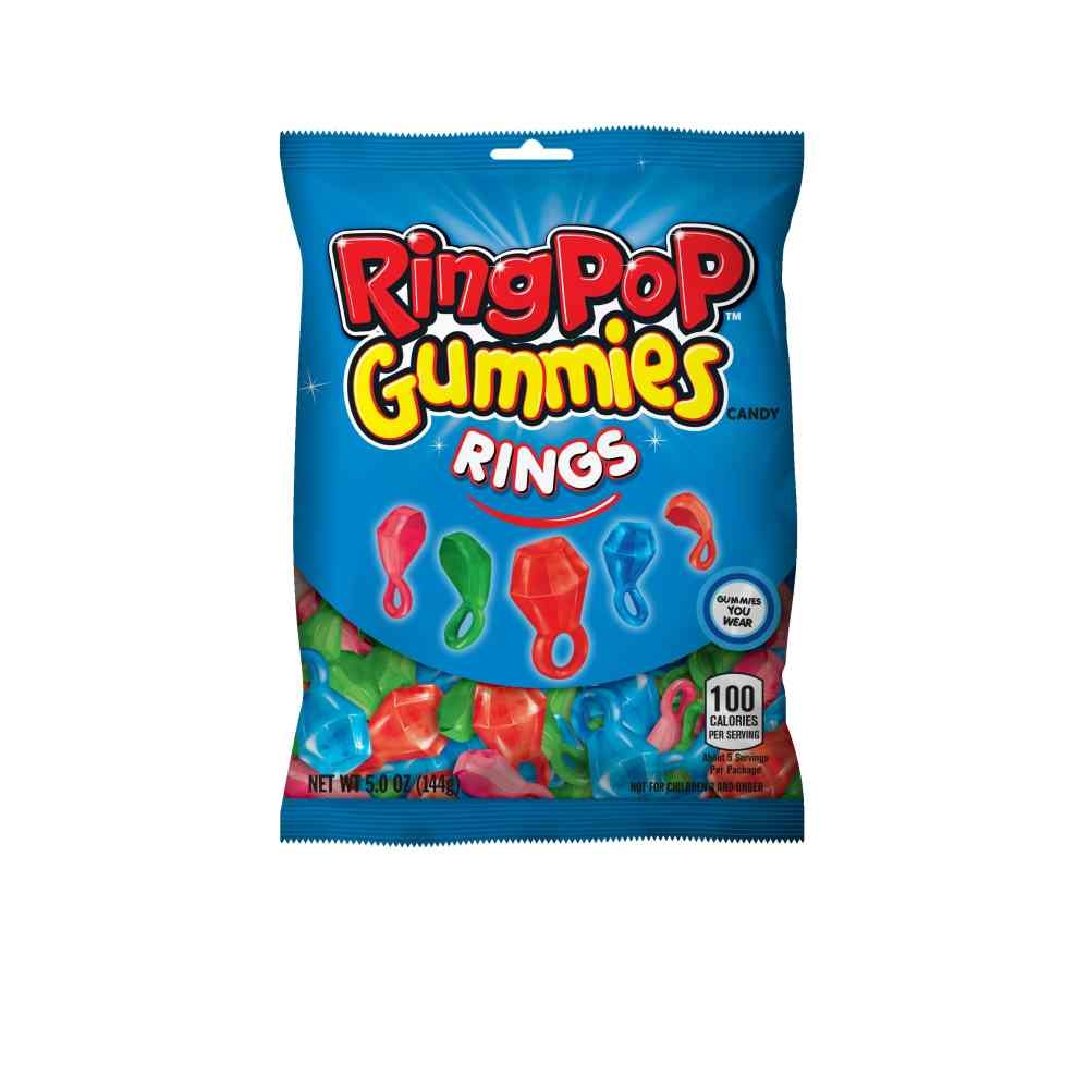 Ring Pop Gummy Rings - Peg Bag, 5 Ounce -- 12 per case.