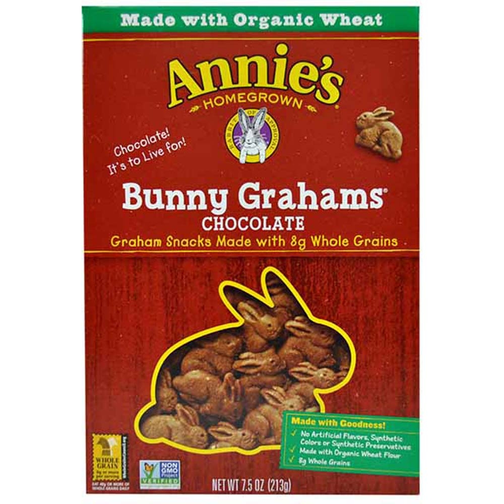Annie's Homegrown Organic Chocolate Flavored Bunny Graham, 7.5 Ounce -- 12 per case