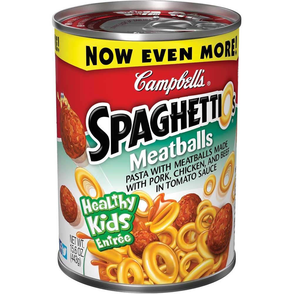 Campbells Spaghetti Pasta with Meatballs, 15.6 Ounce -- 24 per case.