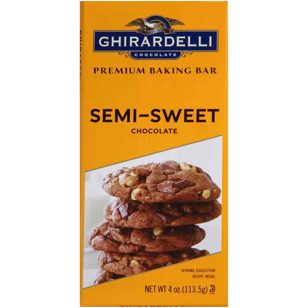 Ghirardelli Semi Sweet Chocolate Baking Bar, 4 Ounce -- 12 per case.