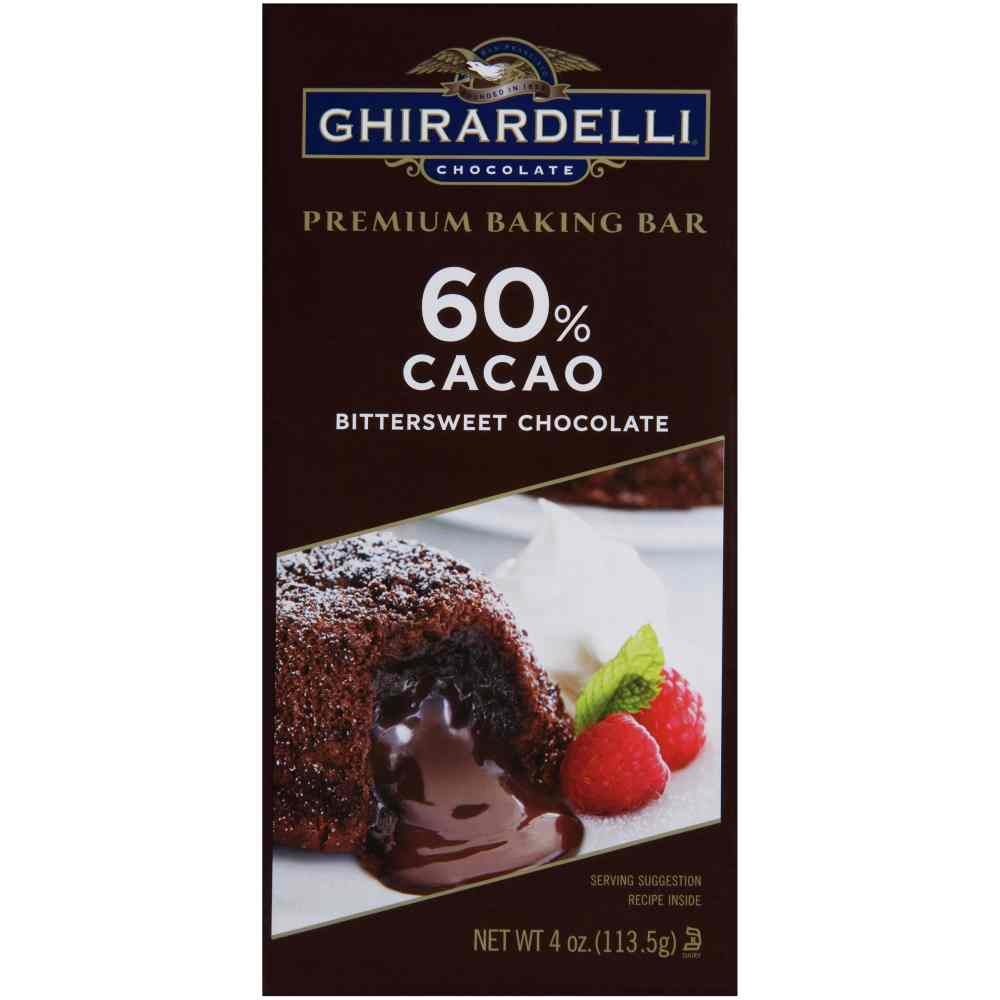 Ghirardelli 60 Percent Cacao Bittersweet Chocolate Baking Bar, 4 Ounce -- 12 per case.
