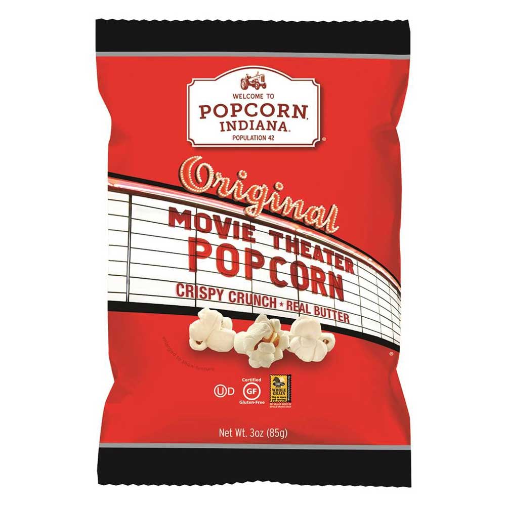 Popcorn, Indiana Original Movie Theater Butter Popcorn, 3 Ounce -- 6 per case