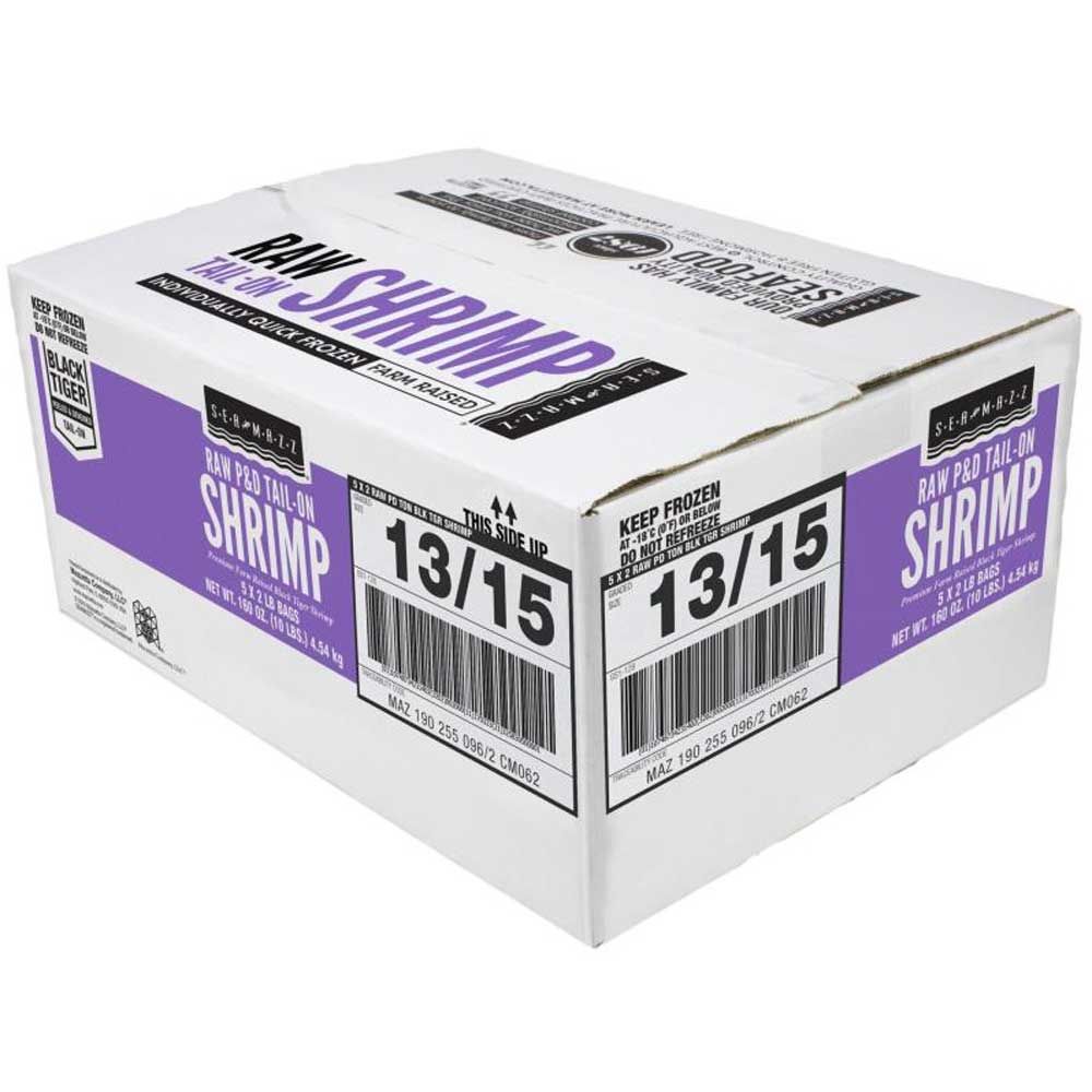 Seamazz 13-15 Raw Tail On Tiger Shrimp, 2 Pound -- 5 Per Case