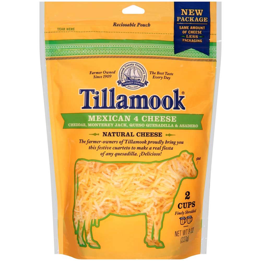 Tillamook Farmstyle Mexican 4 Shredded Cheese, 8 Ounce -- 12 Per Case