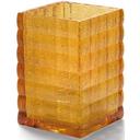 Hollowick Optic Block Amber Jewel Glass Lamp, 3 3/4 x 2 5/8 x 2 5/8 inch.