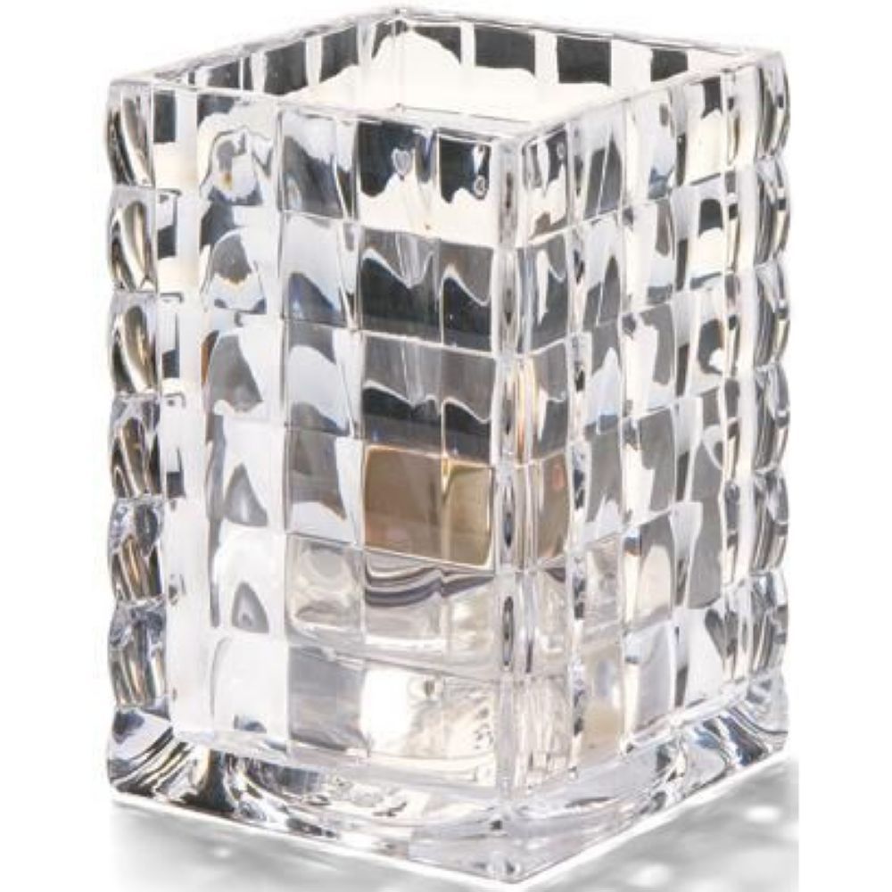 Hollowick Optic Block Clear Glass Lamp, 3 3/4 X 2 5/8 X 2 5/8 Inch