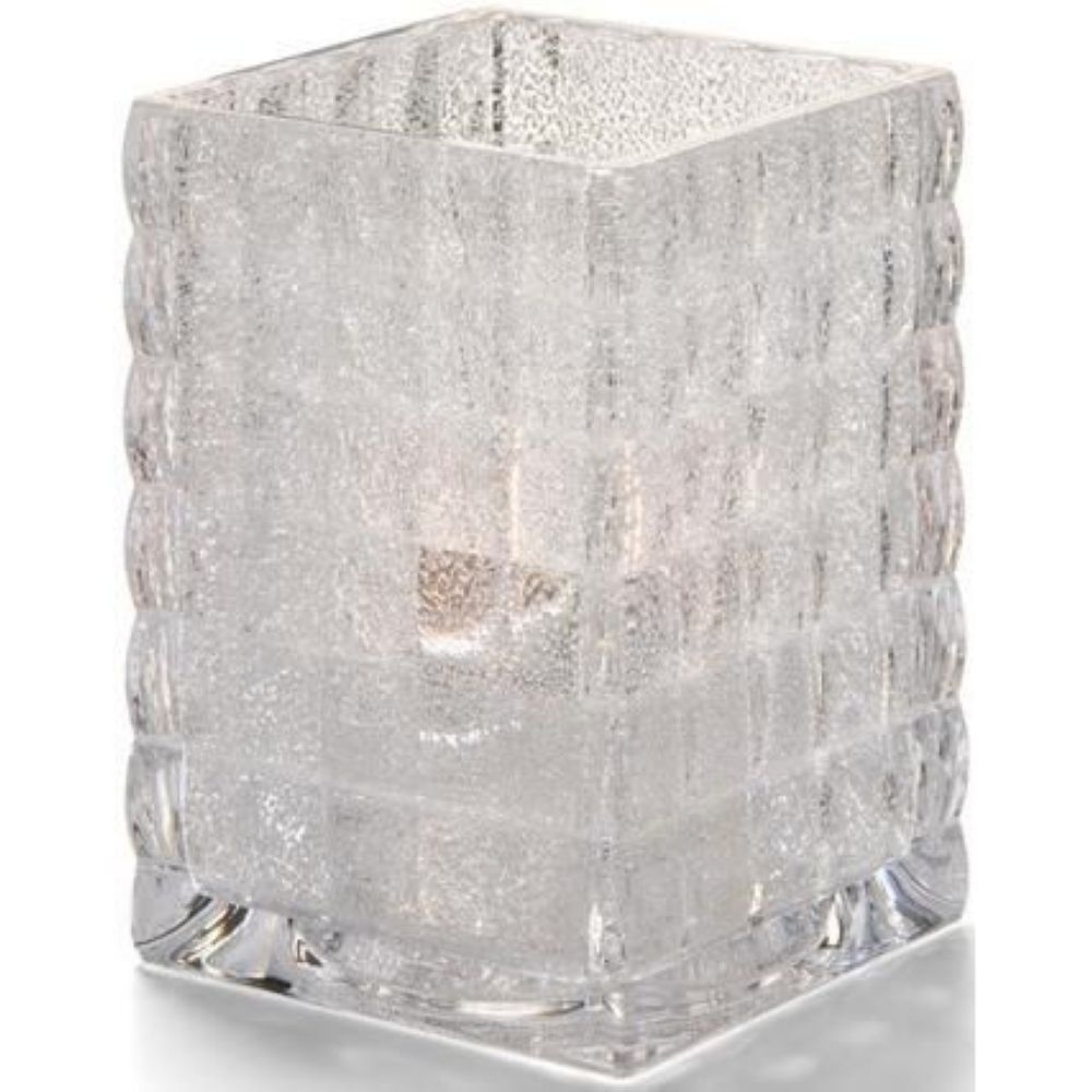 Hollowick Optic Block Clear Jewel Glass Lamp, 3 3/4 x 2 5/8 x 2 5/8 inch.