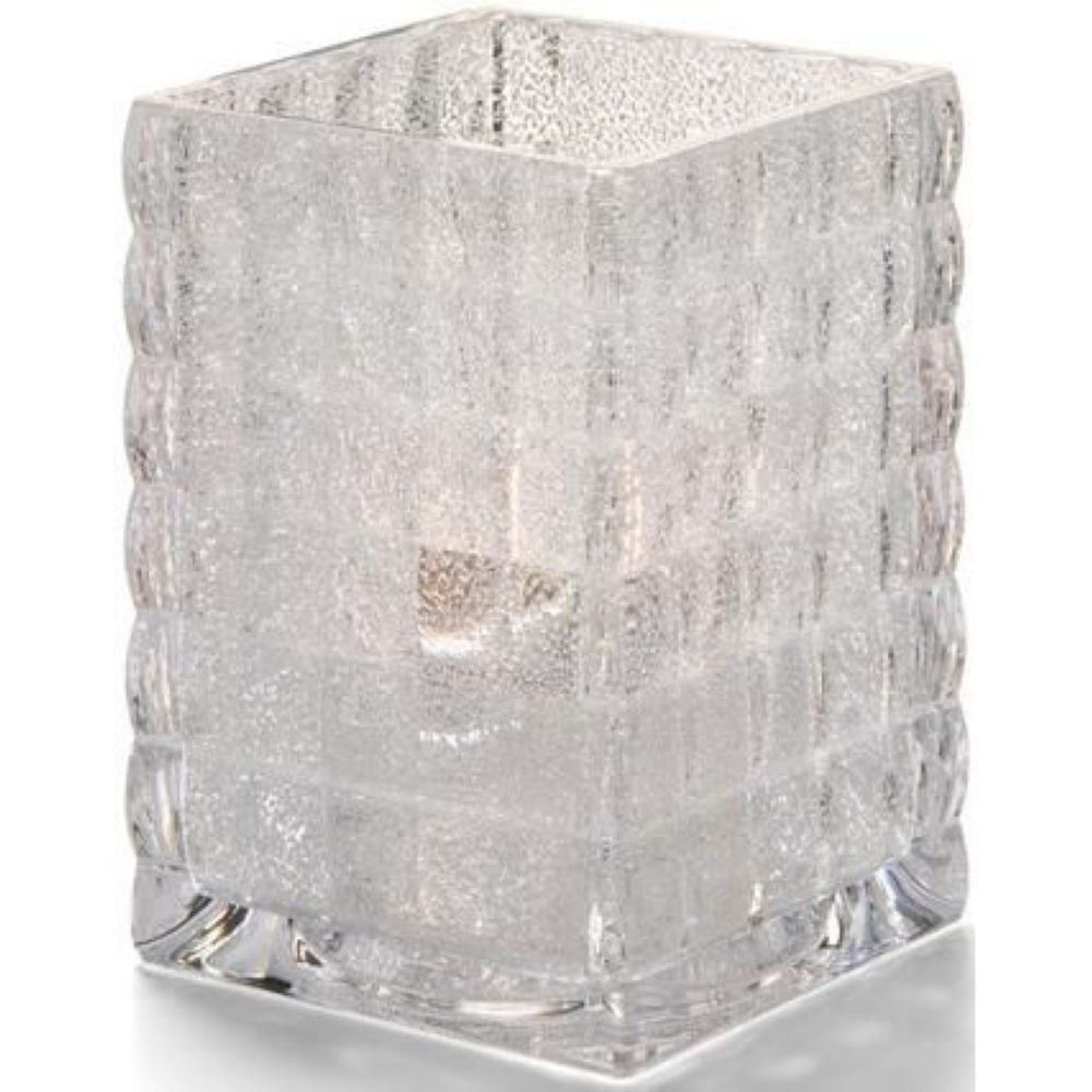 Hollowick Optic Block Clear Jewel Glass Lamp, 3 3/4 X 2 5/8 X 2 5/8 Inch