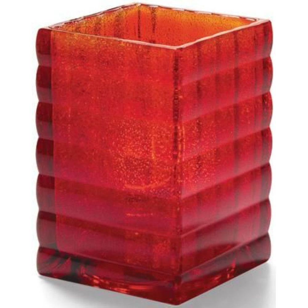 Hollowick Optic Block Ruby Jewel Glass Lamp, 3 3/4 X 2 5/8 X 2 5/8 Inch