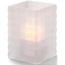 Hollowick Optic Block Satin Crystal Glass Lamp, 3 3/4 x 2 5/8 x 2 5/8 inch.