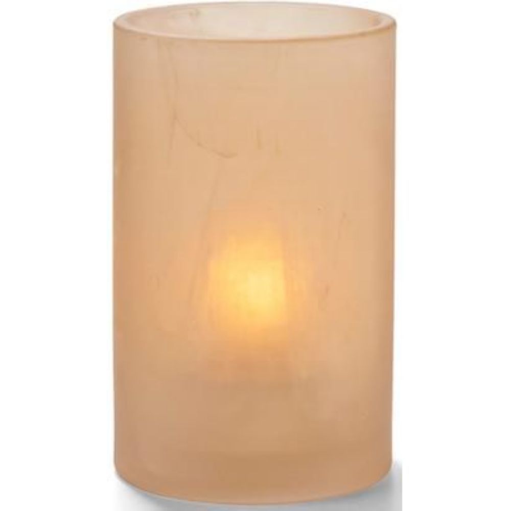 Hollowick Wysp Amber Satin Crystal Glass Cylinder, 4 5/8 X 2 7/8 X 2 7/8 Inch
