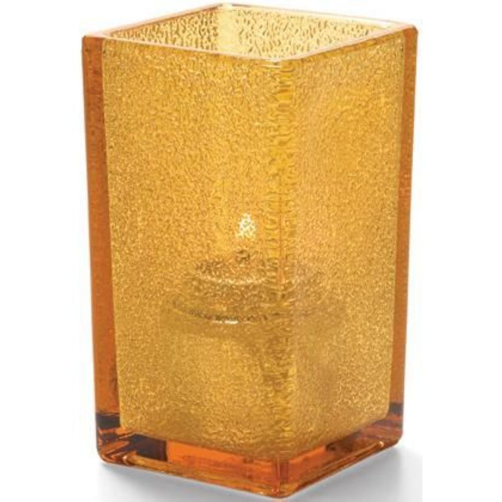 Hollowick Quad Amber Jewel Glass Votive Lamp, 4 3/8 X 2 1/2 X 2 1/2 Inch
