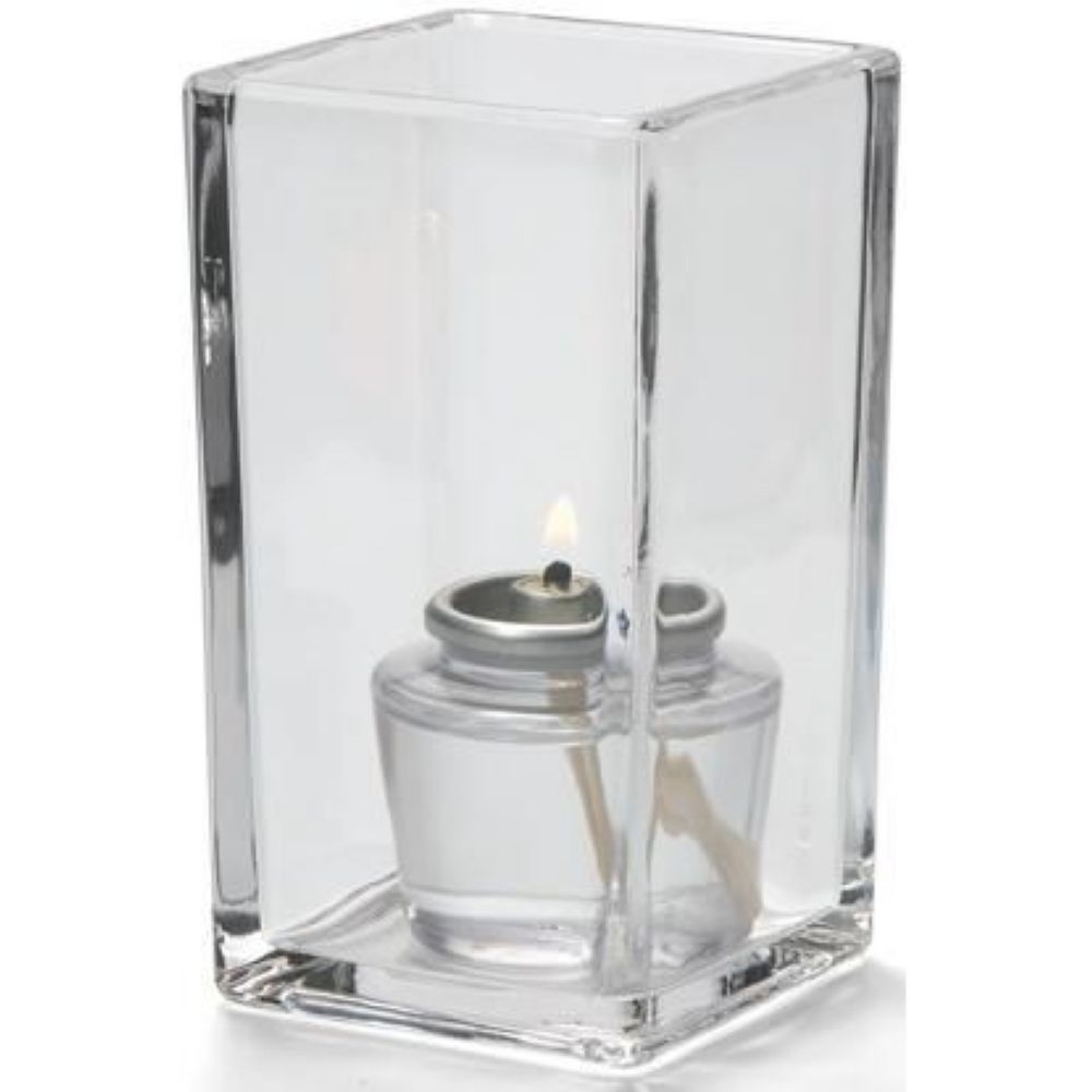 Hollowick Quad Clear Glass Votive Lamp, 4 3/8 x 2 1/2 x 2 1/2 inch.
