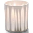 Hollowick Boutique White Stripes Porcelain Votive Lamp, 3 1/8 x 2 7/8 x 2 7/8 inch.